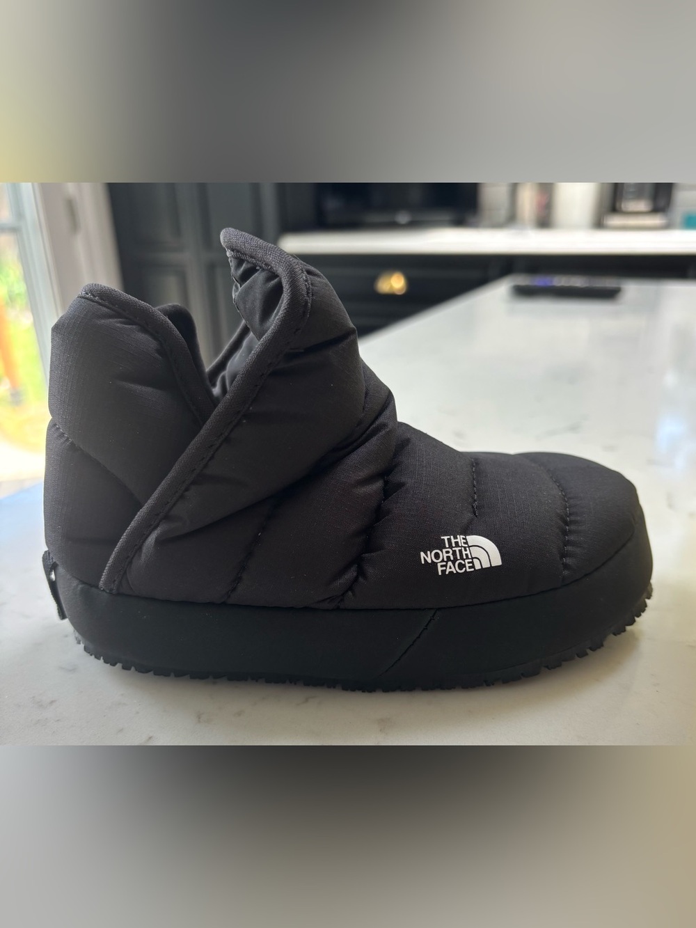 North Face Youth Thermoball Black Quilted Slip-On Boot 10